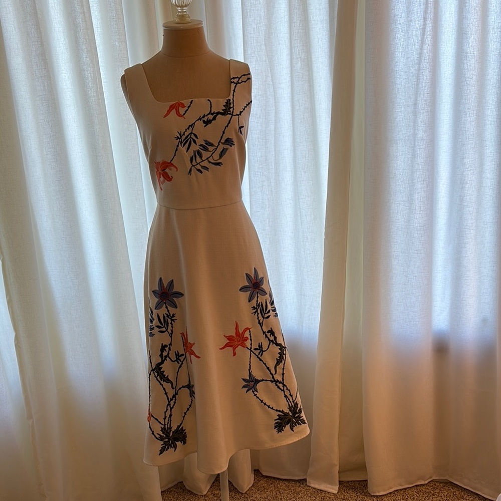 Floral Embroidered White Dress